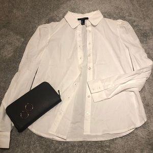 Puff shoulder button up
